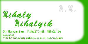 mihaly mihalyik business card